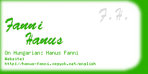 fanni hanus business card